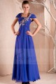 Promotion robes longue de soirée Étincelle avec manches et fleurs argentées - Ref L281Promotion - 03