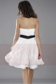 Strapless Short Party Dress With Black Belt - Ref C111 - 03