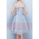 Strapless Sweetheart Gray Tulle Party Dress - Ref C852 - 03
