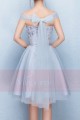Strapless Sweetheart Gray Tulle Party Dress - Ref C852 - 03