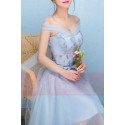 Strapless Sweetheart Gray Tulle Party Dress - Ref C852 - 04