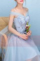 Strapless Sweetheart Gray Tulle Party Dress - Ref C852 - 04