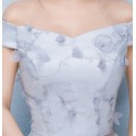 robe courte cocktail gris argente pas cher - Ref C853 - 04