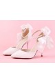 White Wedding Sandals Little Satin Knot - Ref CH084 - 03