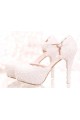 Chic Close-Toe White Lace Bridal Sandals - Ref CH086 - 02