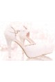 Chic Close-Toe White Lace Bridal Sandals - Ref CH086 - 03