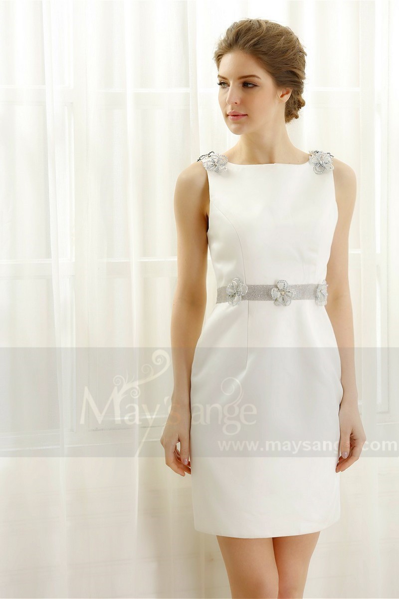 White Short Evening Dress For Wedding C817