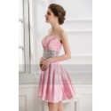 robe de cocktail rose ceinture argente - Ref C816 - 04