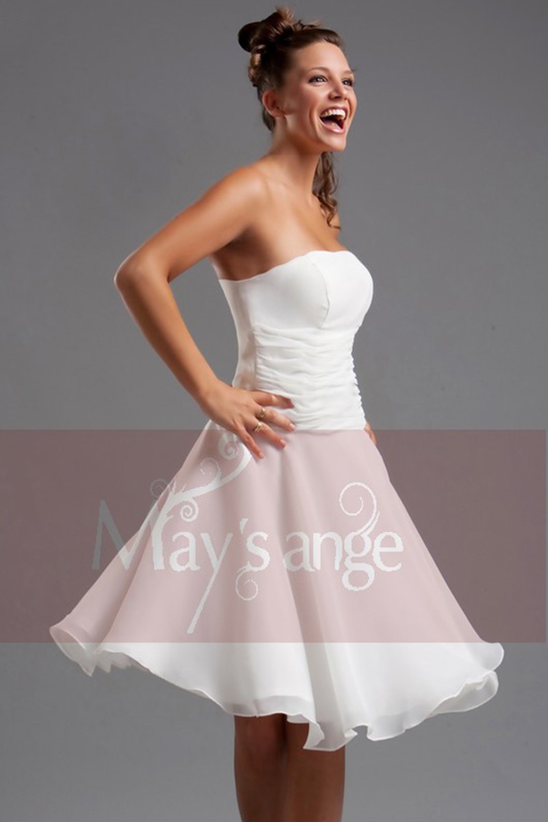 Short White Homecoming Dress - Ref C117 - 01