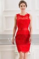 Red chrysanthemum petals crazy lace backless evening dress - Ref C543 - 03
