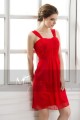 Affordable Short Red Homecoming Dress Draped Top With Straps - Ref C562 - 04
