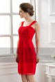 Affordable Short Red Homecoming Dress Draped Top With Straps - Ref C562 - 02