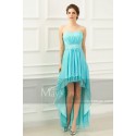 Robe asymétrique turquoise Phoenix - Ref C203 - 03