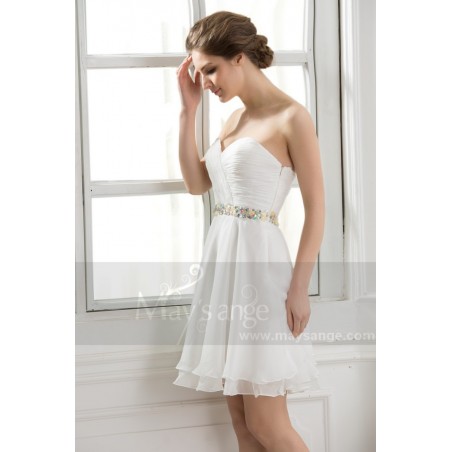 Robe de cocktail bustier blanc
