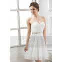 Robe de cocktail bustier blanc - Ref C570 - 04