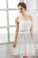 White Strapless Cocktail Dress Shiny Multicolor Stone Belt - Ref C570 - 04