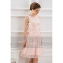 SHORT PARTY DRESS PINK WITH TIED WAIST BELT - Ref C794 - 02