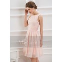 SHORT PARTY DRESS PINK WITH TIED WAIST BELT - Ref C794 - 03