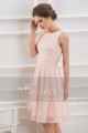 SHORT PARTY DRESS PINK WITH TIED WAIST BELT - Ref C794 - 03