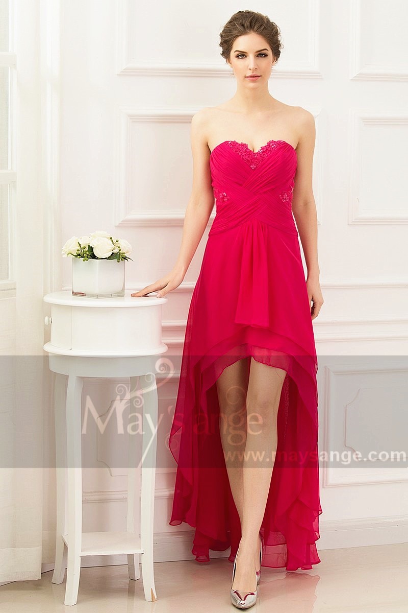 CHEAP SUMMER PINK DRESS HIGH LOW STYLE - Ref L763 - 01