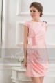 Robe de soirée courte rose saumon infini simple et pas cher - Ref C025 - 02