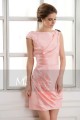 Robe de soirée courte rose saumon infini simple et pas cher - Ref C025 - 03
