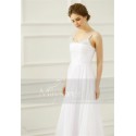 white dress long evening with straps draped bust - Ref L228 - 04