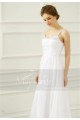 white dress long evening with straps draped bust - Ref L228 - 04