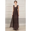 Beautiful Dark Gray Chiffon Sleeveless Designer Evening Gown - Ref L773 - 02