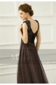 Beautiful Dark Gray Chiffon Sleeveless Designer Evening Gown - Ref L773 - 05