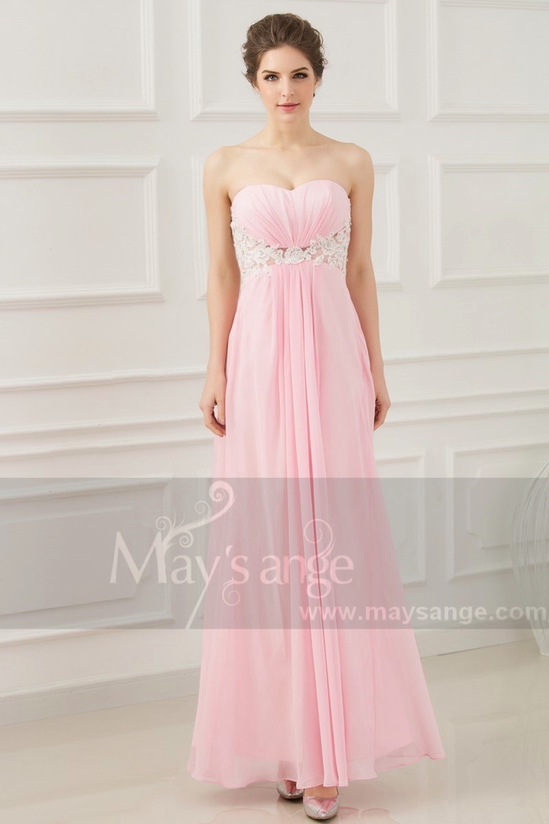 Robe De Soir e Rose Dentelle Fleurs Longue y Ref L131 Robes De Gala robe-de-soir-e-rose-dentelle-fleurs-longue-y-ref-l131-robes-de-gala