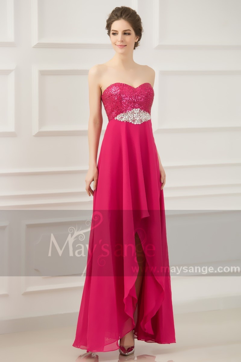 BARBIE Fuchsia HighLow Strapless cocktail dress