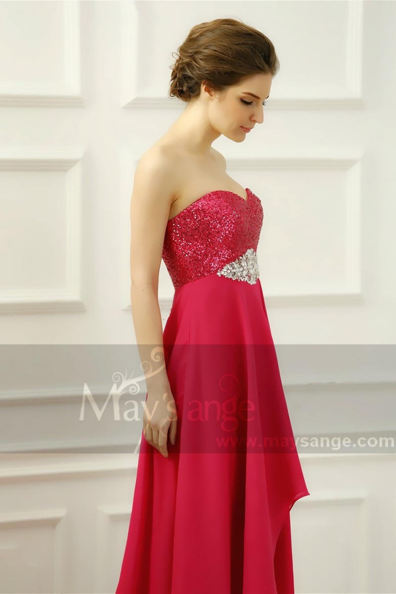 BARBIE Fuchsia HighLow Strapless cocktail dress