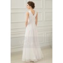 Soft Long White Evening Dress V Neckline - Ref L202 - 03
