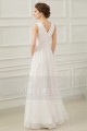 Soft Long White Evening Dress V Neckline - Ref L202 - 03