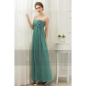 Green Cocktail Dress Sleeveless And Pleated Bodice With Flowers - Ref L002 - 02