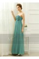 Green Cocktail Dress Sleeveless And Pleated Bodice With Flowers - Ref L002 - 03