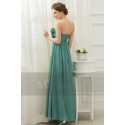 Green Cocktail Dress Sleeveless And Pleated Bodice With Flowers - Ref L002 - 04