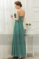 Green Cocktail Dress Sleeveless And Pleated Bodice With Flowers - Ref L002 - 04