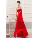 Robe cocktail longue rouge coquelicot maysange - Ref L530 - 03
