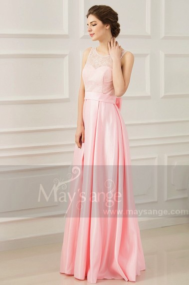 jolie robe de soirée longue rose glamour - L760 #1