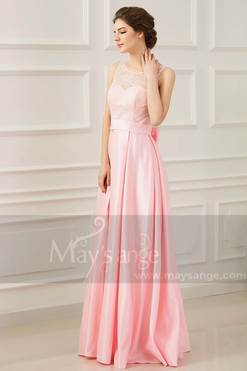 jolie robe de soirée longue rose glamour - Ref L760 - 01