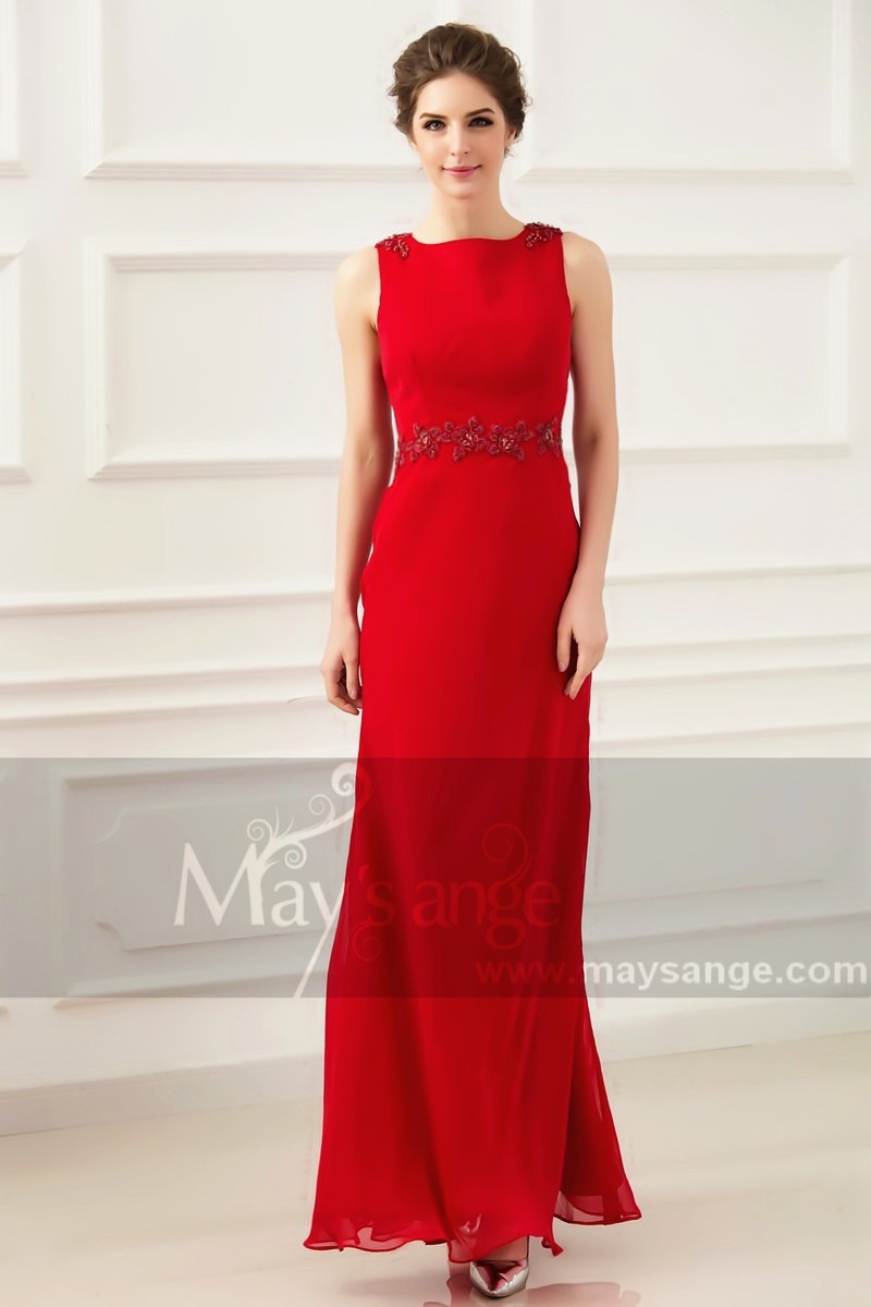 robe cocktail rouge longue
