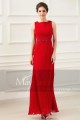 Belle robe de soirée rouge feu longue simple - Ref L755 - 05
