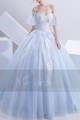 robe de mariage M387 bleu turquoise - Ref M387 - 02