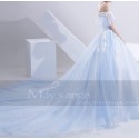 robe de mariage M387 bleu turquoise - Ref M387 - 03