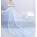 robe de mariage M387 bleu turquoise - Ref M387 - 05
