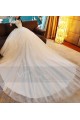 Tulle Princess Wedding Dress Long Illusion Sleeve With Train - Ref M373 - 04