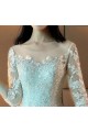Tulle Princess Wedding Dress Long Illusion Sleeve With Train - Ref M373 - 03