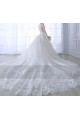 robe de mariage bustier 2018 moderne dentelle et perles cristaux - Ref M386 - 03